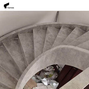 Escalier <span class=keywords><strong>en</strong></span> marbre <span class=keywords><strong>Dora</strong></span> gris naturel moderne et durable Tostone pour appartement, villa, hôtel, design d'intérieur - Product Image 4