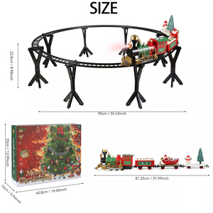 Juego de <span class=keywords><strong>tren</strong></span> de <span class=keywords><strong>Navidad</strong></span> Pista elevada Papá Noel Muñeco de nieve Árbol de <span class=keywords><strong>Navidad</strong></span> Luces de coche de carga Sonido Fácil de montar <span class=keywords><strong>Tren</strong></span> eléctrico <span class=keywords><strong>para</strong></span> vacaciones - Product Image 2