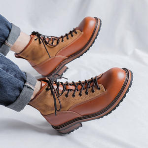 Vêtements de travail pour hommes Nouveau Retro <span class=keywords><strong>Vintage</strong></span> Fashion Trend Motorcycle Versatile Casual <span class=keywords><strong>Bottes</strong></span> pour hommes - Product Image 2