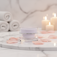 Pot cosmétique en acrylique dépoli à double paroi de 15g, 30g, 50g, rechargeable, pour crème contour des yeux et rouge à lèvres, avec couvercle à vis