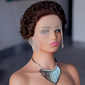 วิกผมหยักศกทรงแอฟโฟรผมหยิกหยักศกสีดำธรรมชาติขนาด13X1วิกผมมนุษย์ผมหยิกพิกซี่ด้านหน้าแบบสั้นสำหรับผู้หญิงผิวดำ - Product Image 3