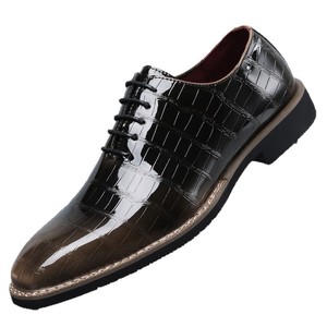 Zapatos de Vestir de Cuero para Hombre de Alta Calidad 2026, Zapatos Oxford de Charol con Punta en Pico, Estampado de Cocodrilo Verde, con Cordones - Product Image 5