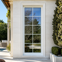 Fenêtre à grille en verre encadrée d'aluminium, fenêtres pour maisons, isolation phonique et thermique, adaptées aux maisons et villas auto-construites