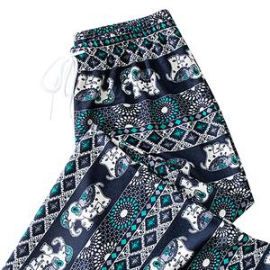 Pantaloni da Yoga Boho Thai Beach pantaloni Hippy donna Harem stile verde vita media Casual Palazzo abiti traspiranti - Product Image 6