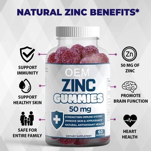 Gomitas de Zinc de 50 mg OEM/ODM, Suplemento para un Sistema Inmunitario Saludable para Adultos, Marca Privada para Hombres y Mujeres, Producto Mineral - Product Image 3