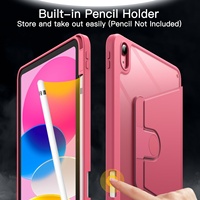 Coques et étuis pour tablettes iPad 11e/10e génération 2025/2022 avec support pour stylet A16, rotation à 360 degrés, fonction veille/réveil automatique