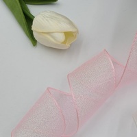 Boîte-cadeau de ruban transparent arc-en-ciel de coton avec le cadeau fait main, ruban matériel de bricolage de décoration de gâteau d'arc