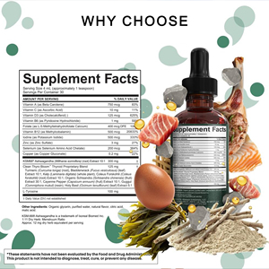 Produsen Label Pribadi Tetes Cairan Kesehatan Tiroid Selenium Zinc Iodine L-Tyrosine KSM-66 Ashwagandha Wildberry <span class=keywords><strong>2</strong></span> Fl oz - Product Image 3