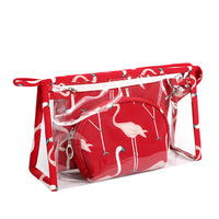 Trousse de Toilette Portable en PVC Imperméable à Motif Anime Dessin Animé Mignon, Lot de 3 Pièces, Vente Chaude