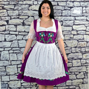 Women's Bavarian Dirndl <b>Dress</b> Knee-Length A-Line Floral Embroidery Short Sleeve Vintage Folk Costume - Product Image 1