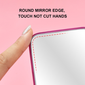 New Arrival PU da đứng lên máy tính để bàn gấp trang điểm gương bảng gương du lịch quà tặng gương với logo của bạn - Product Image 6