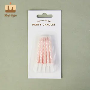 Vertrauens würdige Fabrik 100% Paraffin Feier Verwenden Sie 6CM Tall Pearl Pink Spiral Cake Candle