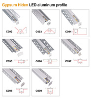 Profilé LED en Gypse Encastrable en Aluminium pour Cloisons Sèches et Plâtre, Éclairage Linéaire au Plafond pour Projets Commerciaux et Résidentiels