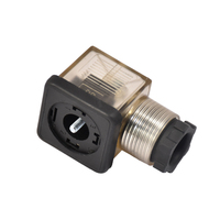Prise de connecteur de bobine de solénoïde DIN 43650-A avec LED 12.24V DC 3 pôles + boîtier de borne de prise industrielle de terre