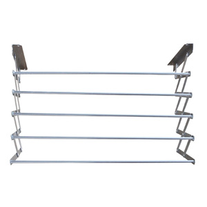 Porte-serviettes et vêtements mural coulissant à cinq barres en alliage d'aluminium, sans perçage, pour balcon, toilettes et intérieur - Product Image 4