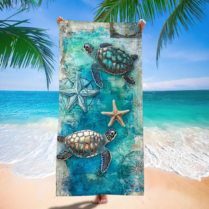 Asciugamano da Spiaggia con Stampa Tartaruga Marina Retrò, Asciugamano ad Asciugatura Rapida Blu Oceano Corallo <span class=keywords><strong>per</strong></span> Estate, Spiaggia, Piscina, Viaggi, Campeggio, Palestra, Uso Quotidiano - Product Image 6