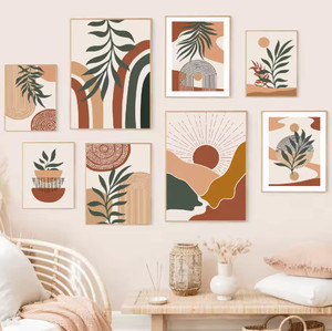 Leaves Sun Rainbow Wall <strong>Art</strong> Canvas <strong>Paintings</strong> Abstract Boho Posters &amp; Prints Home Bedroom Living Room Decor - Product Image 1