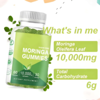 OEM Moringa Gummies dengan serat diet Moringa Oleifera daun laris suplemen Herbal desain Label kustom untuk pria wanita
