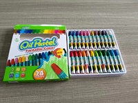Ensemble de peinture pour enfants et école Peinture d'art Crayons de dessin multicolores 24 couleurs couleurs pastel à l'huile lourde
