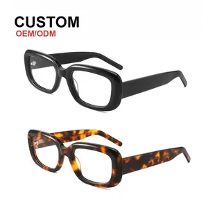 LBA High Quality Rectangle Square Eyewear Custom Logo Glasses Wholesale Acetate Optical Spectacles Eyeglasses Women Men