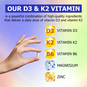 OEM Private Label Vitamin D3 &amp; K2 Capsules with Magnesium and Zinc Support Heart Health Improve Immune System Capsules - Product Image 3