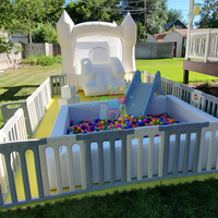 Maison de rebond de fosse à balles mobile portable blanche équipement de terrain de jeu intérieur pour enfants pour les fêtes scolaires