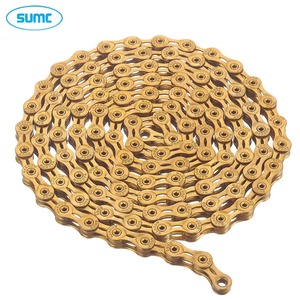 <span class=keywords><strong>Cadena</strong></span> de bicicleta de 9 velocidades SUMC, plata, oro, medio/hueco completo, ultraligera, 116L, 9 s, <span class=keywords><strong>9V</strong></span>, piezas de cadenas de bicicleta de carretera de montaña para Shimano Sram - Product Image 6