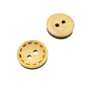 Botones de Madera con Cuentas para Ropa China, Estilo Zen Vintage, Redondos, Naturales, con 2 Agujeros, con Patrones Rectangulares y de Diamante, al por Mayor - Product Image 5