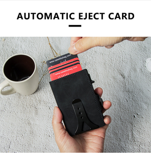 CASEKE NEW Leader Kartenetui Custom LOGO Automatic Pop up Bank Card <b>Holder</b> Card Smart <b>Wallet</b> Push Out Business Card <b>Wallet</b> - Product Image 6