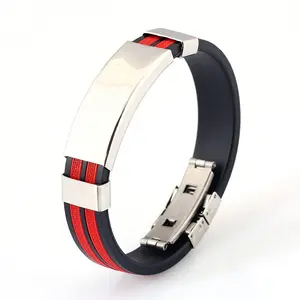 Titan-Stahl-Silikon-Armband für Herren Edelstahl-Schmuck