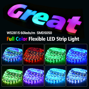 DC12V เทปไฟ LED แบบยืดหยุ่น5050 Rgbic 8มม. วัตต์/เมตรซิกแซก SMD แถบไฟเปลี่ยนสีได้60ดวง/ม. - Product Image 2