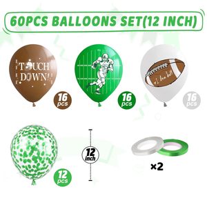 Ensemble de ballons en latex pour le Super Bowl américain, ballons à confettis verts, ballons sur le thème du football américain, ballons sur le thème du <span class=keywords><strong>rugby</strong></span>, décorations pour fêtes d'<span class=keywords><strong>anniversaire</strong></span> - Product Image 2