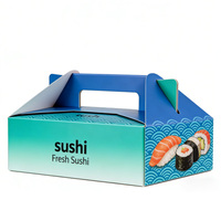 Boîtes en papier avec logo personnalisé, emballages alimentaires, emballages de luxe pour sushis, boîte à emporter pour sushis, boîte à sushis à emporter