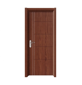 Puerta de dormitorio de MDF Interior de madera individual de diseño moderno, puerta de PVC plana de estilo abierto, hoteles, baños, cocina, Material de vidrio - Product Image 2