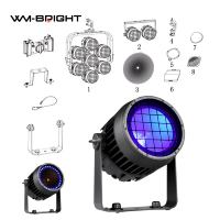 Projecteur de concert LED à matrice monoculaire WM-BRIGHT IP65 RVBCAL 6-en-1 1800~8500K Ra92+ en alliage d'aluminium, contrôle DMX512, intensité variable