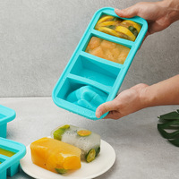 Contenedor de Preparación de Comidas Libre de BPA, Bandeja de Silicona para Congelador, Molde de Silicona para Hacer Hielo, Moldes de Silicona para Congelar Sopa, Contenedores de Almacenamiento para Congelación