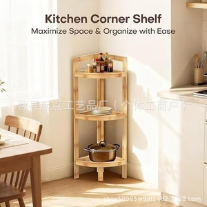 Estante de almacenamiento de tres niveles para baño, de madera, con forma triangular, duradero y multiusos, para artículos de tocador y plantas suculentas - Product Image 3
