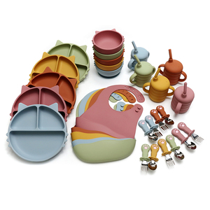 Plato de Silicona Suave Libre de BPA para Niños Pequeños, con Dibujos Animados, de 0 a 12 Meses, Taza para Meriendas, Babero, Tazón, Juego de Vajilla para Niños Libre de BPA - Product Image 4