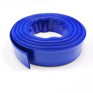 蓝色软管 PVC 300毫米 Layflat 管道-PVC 水输送软管排放泵铺设平灌溉