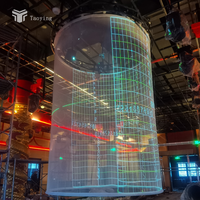 Écran transparent de projection cylindrique holographique 3D électrique