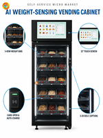 Distributeur automatique intelligent avec capteur de poids, prélèvement rapide, recharge automatique par carte, 300-600 articles, écran tactile 22 pouces