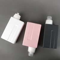 Оптом 600 мл 1000 мл HDPE пластиковая белая розовая серая Квадратная Форма Диспенсер жидкости упаковка бутылка моющего средства для стирки