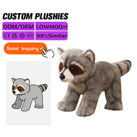 Peluches de chatons simulés, personnalisés, réalistes, en position accroupie, en coton PP super doux et moelleux, gris et noir