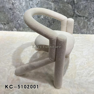 Chaise en <span class=keywords><strong>tube</strong></span> courbé de forme spéciale de luxe léger chaise de salle à manger en velours minimaliste pour bureau à domicile tabouret de coiffeuse créatif design - Product Image 5