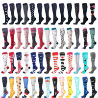 Chaussettes de compression de sport dégradées d'automne sur le genou cyclisme Cross-Country Marathon Crew Pressure Running Over-the-Knee