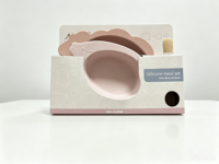 Ensemble d'alimentation pour enfants en silicone écologique sans BPA en forme de dinosaure, lavable au lave-vaisselle, réutilisable, souple et non toxique