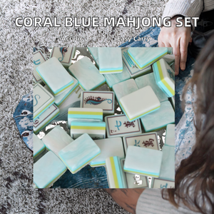 Juego de Fichas de Mahjong Americanas de Acrílico Azul <span class=keywords><strong>Coral</strong></span>, Modernas, Plegables, para 4 Jugadores, Diseño de Lujo Premium, Portátiles, para <span class=keywords><strong>Casino</strong></span> - Product Image 2