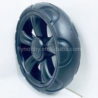 Roue de poussette de 6 pouces, pneu en mousse EVA, roue à rayons en plastique avec frein, capacité de charge de 15 à 20 kg, dureté du pneu de 60 à 65A