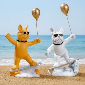Ornement en résine Bouledogue Français style Ballon de Surf Nordique, Statue de <span class=keywords><strong>chien</strong></span> créative, Vente directe usine, pour la décoration du salon, de l'entrée et de la chambre - Product Image 6