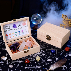 Wholesale Wooden Box Design Natural <b>Crystal</b> Mineral Specimen <b>Raw</b> Stone Gift Box for Meditation - Product Image 2